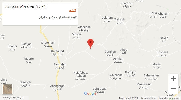 روستای کشه بر روی نقشه
