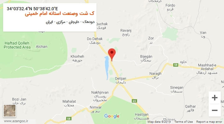 روستای ک شت وصنعت استانه امام خمینی بر روی نقشه
