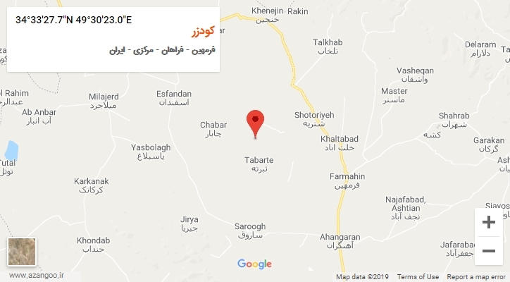 روستای کودزر بر روی نقشه