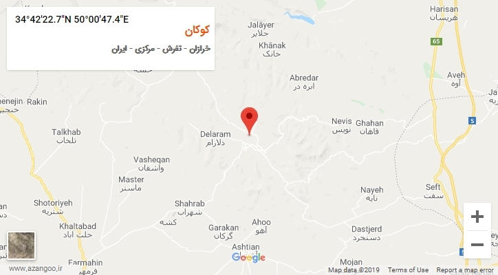 روستای کوکان بر روی نقشه