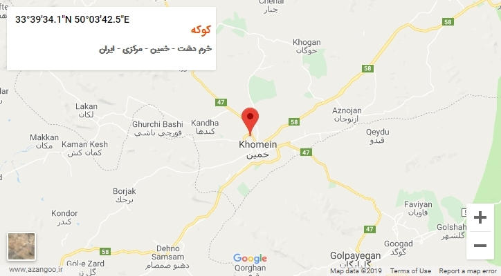 روستای کوکه بر روی نقشه