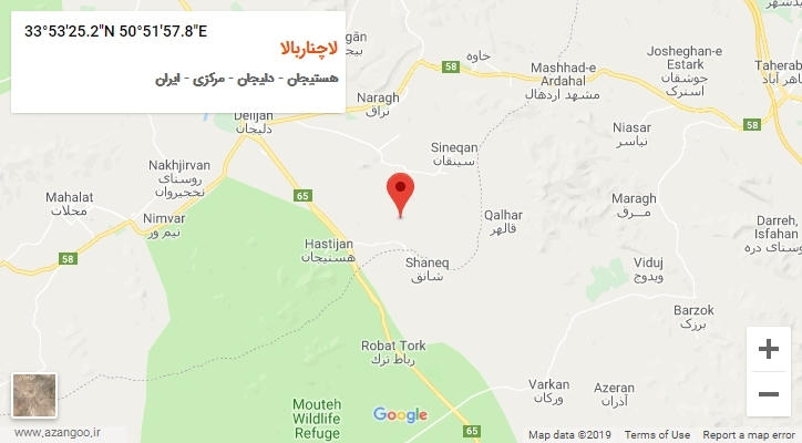 روستای لاچناربالا بر روی نقشه