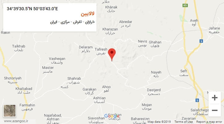 روستای لالایین بر روی نقشه
