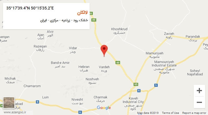روستای لالکان بر روی نقشه