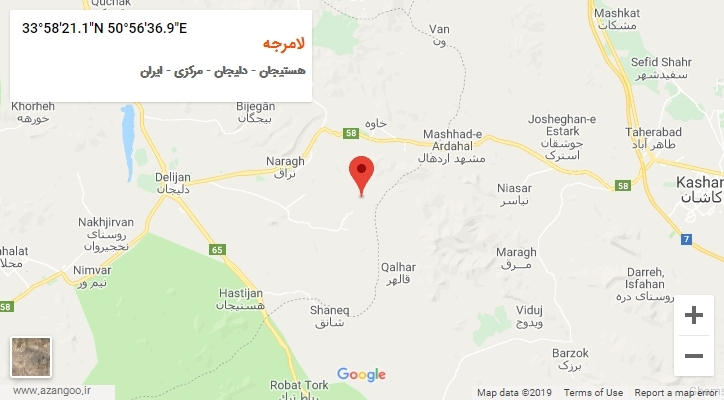 روستای لامرجه بر روی نقشه