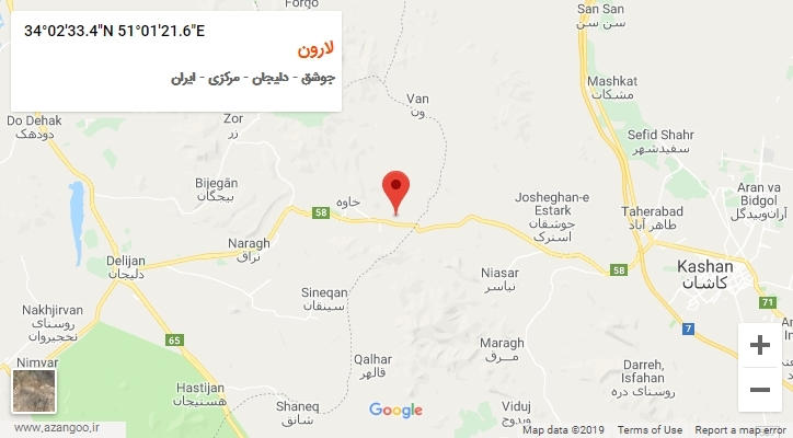 روستای لارون بر روی نقشه