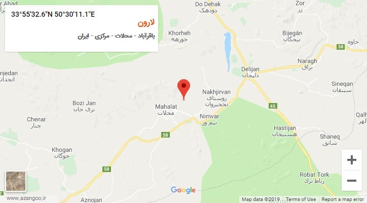 روستای لارون بر روی نقشه