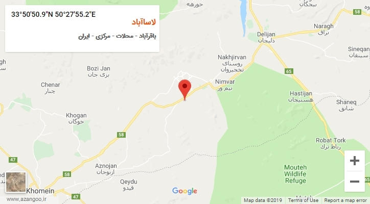 روستای لاساآباد بر روی نقشه