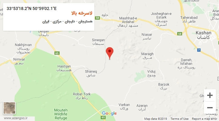 روستای لاسرخه بالا بر روی نقشه