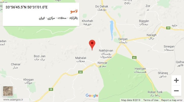 روستای لاسو بر روی نقشه