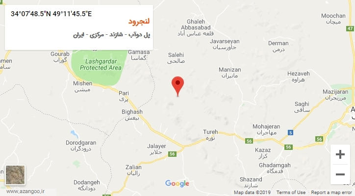 روستای لنجرود بر روی نقشه