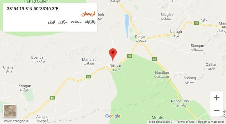 روستای لریجان بر روی نقشه