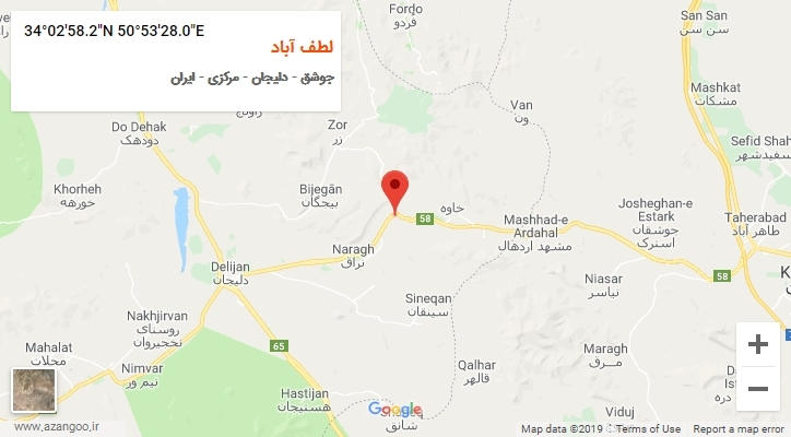 روستای لطف آباد بر روی نقشه