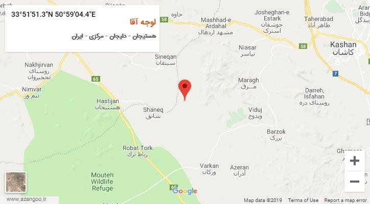 روستای لوجه آقا بر روی نقشه