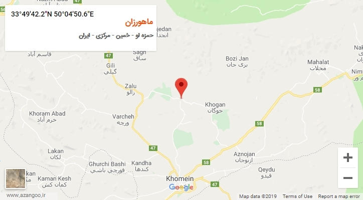 روستای ماهورزان بر روی نقشه