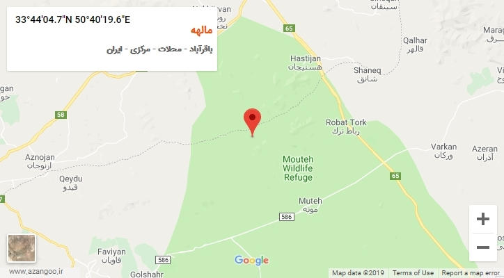 روستای مالهه بر روی نقشه