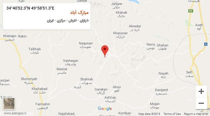 روستای مبارک آباد بر روی نقشه