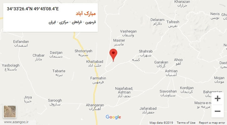 روستای مبارک آباد بر روی نقشه