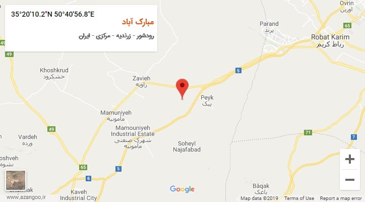 روستای مبارک آباد بر روی نقشه