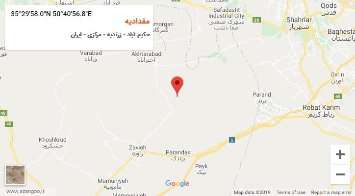 روستای مقدادیه بر روی نقشه