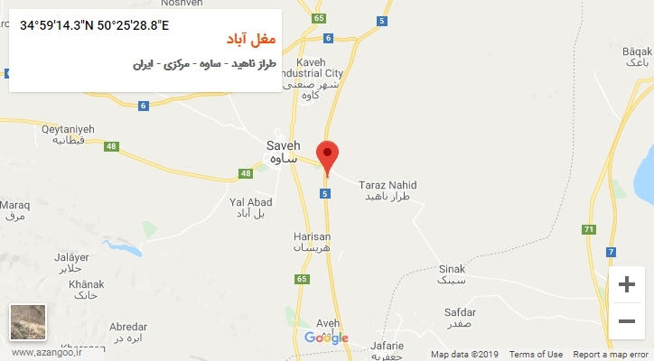 روستای مغل آباد بر روی نقشه