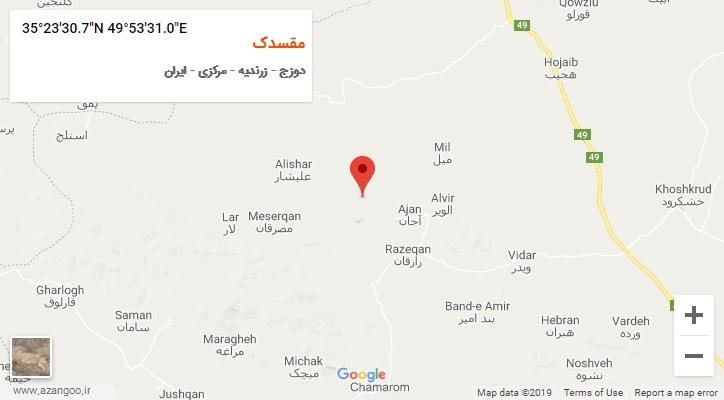 روستای مقسدک بر روی نقشه
