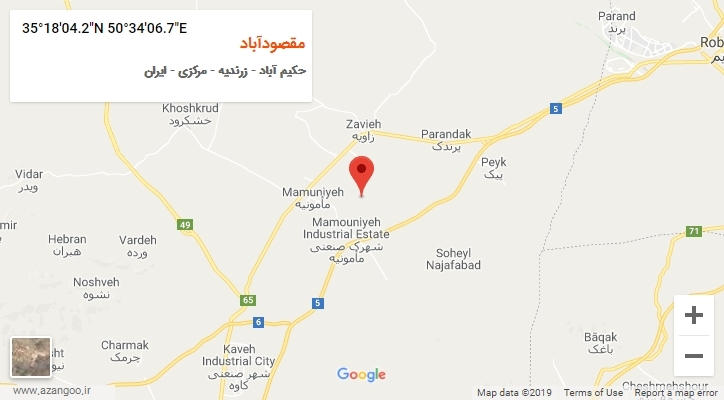 روستای مقصودآباد بر روی نقشه