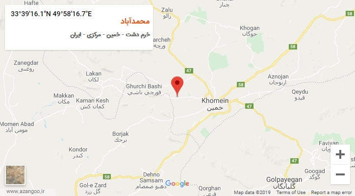 روستای محمدآباد بر روی نقشه