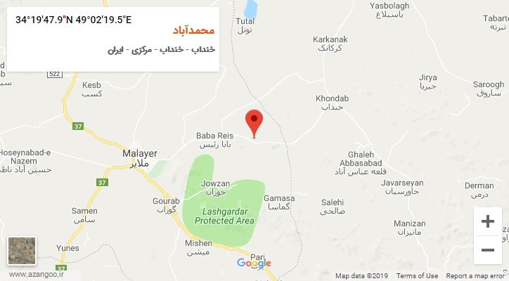 روستای محمدآباد بر روی نقشه