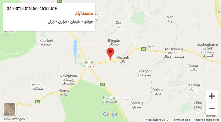روستای محمدآباد بر روی نقشه