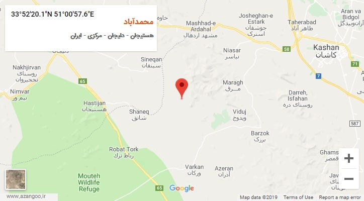 روستای محمدآباد بر روی نقشه