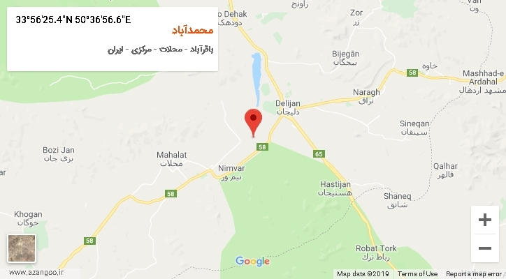 روستای محمدآباد بر روی نقشه