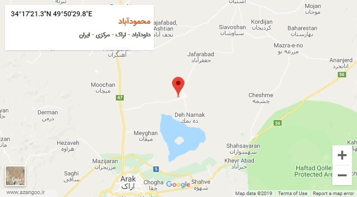 روستای محمودآباد بر روی نقشه