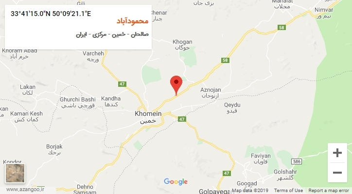 روستای محمودآباد بر روی نقشه