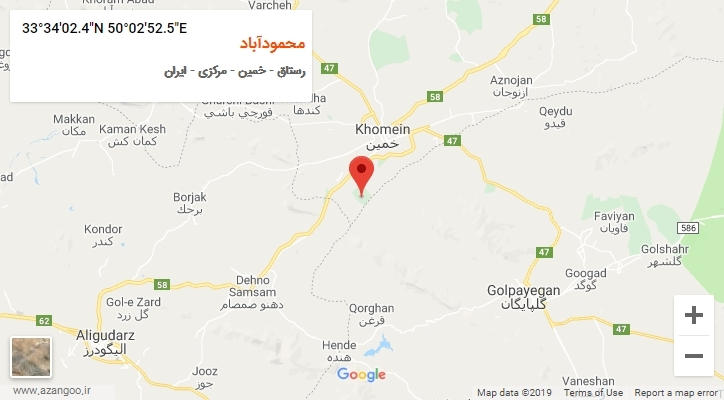 روستای محمودآباد بر روی نقشه