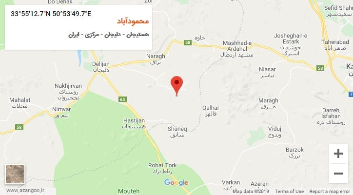 روستای محمودآباد بر روی نقشه