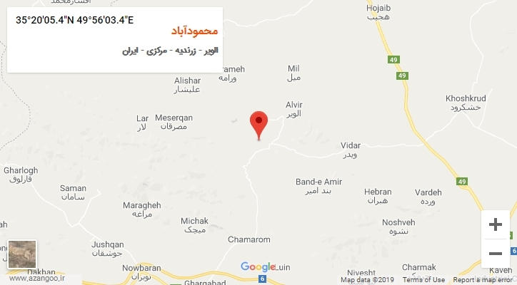 روستای محمودآباد بر روی نقشه