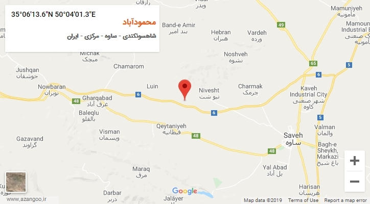 روستای محمودآباد بر روی نقشه