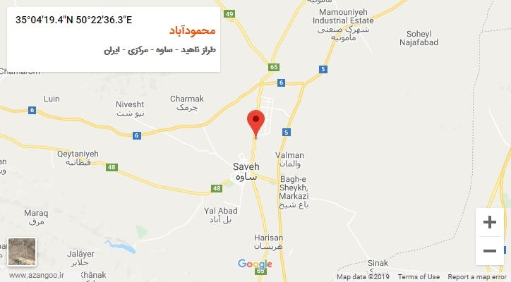 روستای محمودآباد بر روی نقشه