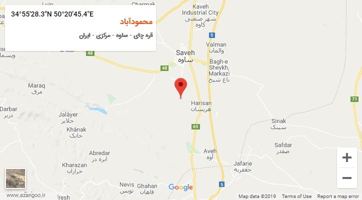 روستای محمودآباد بر روی نقشه