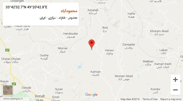 روستای محمودآباد بر روی نقشه