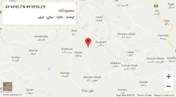 روستای محمودآباد بر روی نقشه