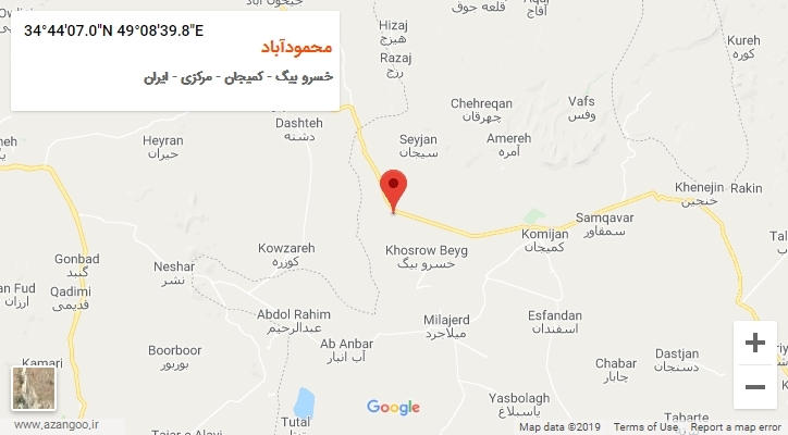 روستای محمودآباد بر روی نقشه