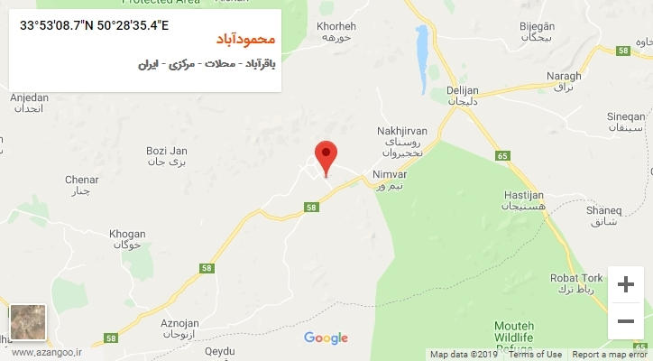 روستای محمودآباد بر روی نقشه