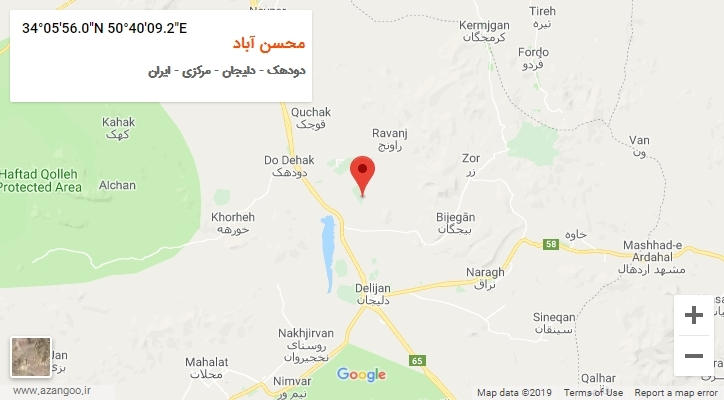 روستای محسن آباد بر روی نقشه