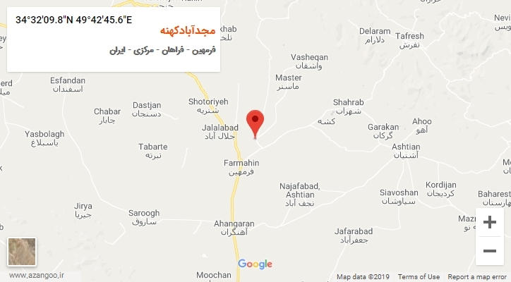 روستای مجدآبادکهنه بر روی نقشه