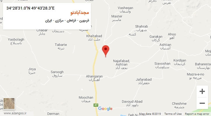 روستای مجدآبادنو بر روی نقشه