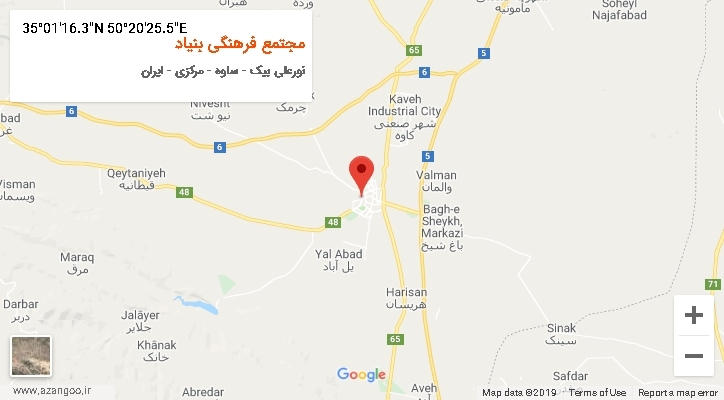 روستای مجتمع فرهنگی بنیاد بر روی نقشه