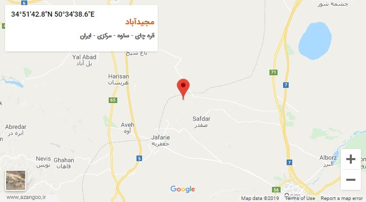 روستای مجیدآباد بر روی نقشه