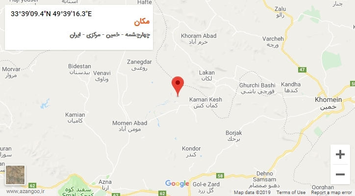 روستای مکان بر روی نقشه